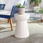 Safavieh Castle Gardens Collection Daphne White Glazed Ceramic Garden Stool - Image 2
