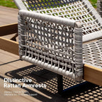 PURPLE LEAF 4 Pieces Outdoor Chaise Lounge Set Rattan Wicker Lounger - Image 5