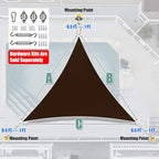 Amgo 16' x 16' x 16' Brown Triangle Sun Shade Sail UPF50+ Canopy Awning AGSLT - Image 7