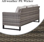 Belord Wicker Patio Furniture 5 Piece Outdoor Sofa Set, Oversize Outdoor Dining - Image 5
