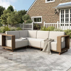 HERA'S HOUSE Patio Furniture Set, 4 Pieces Sectional Outdoor Rattan Wicker Sofa - Image 7