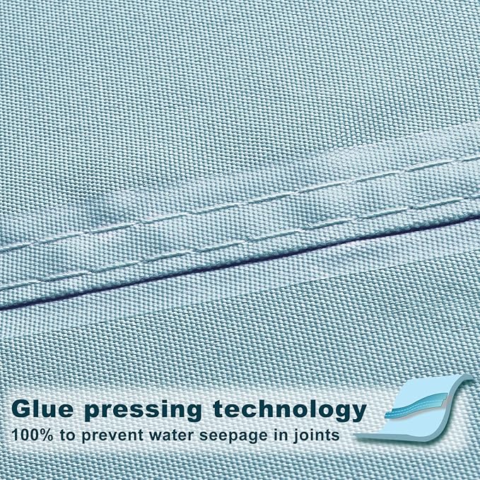 SUNNY GUARD Waterproof Sun Shade Sail 8' x 10' Sky Blue Rectangle UV Block - Image 3