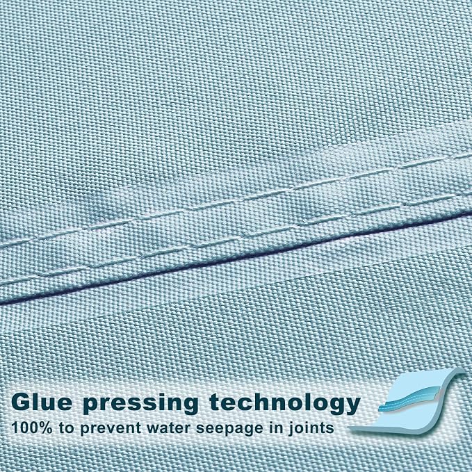 SUNNY GUARD Waterproof Sun Shade Sail 6.5' x 10' Sky Blue Rectangle UV Block - Image 3