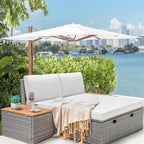 Greesum Outdoor Daybed Set Multifunctional Wicker Lounge Bed Furniture - Image 7