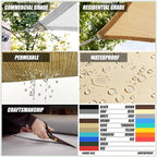 ColourTree TAPR1616 Custom Size 16' x 22' Sand Beige Sun Shade Sail Canopy UV - Image 4