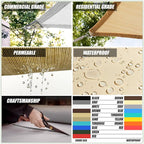 ColourTree 14' x 14' Beige Rectangle CTAPS16 Sun Shade Sail Canopy Mesh Fabric - Image 4
