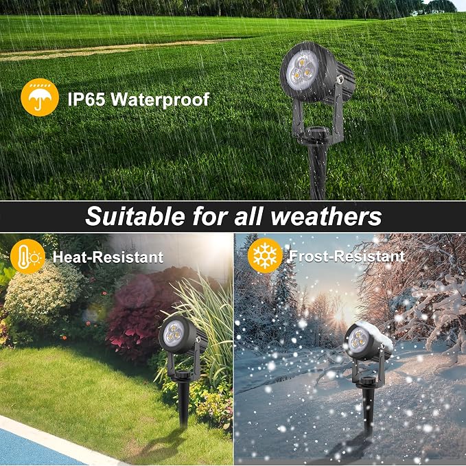 Solar Spot Lights Outdoor, 2 Pack Solar Landscape Spotlights IP65 Waterproof - Image 7