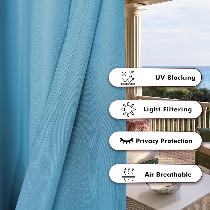 BONZER Extra Wide Waterproof Outdoor Curtains - Image 4