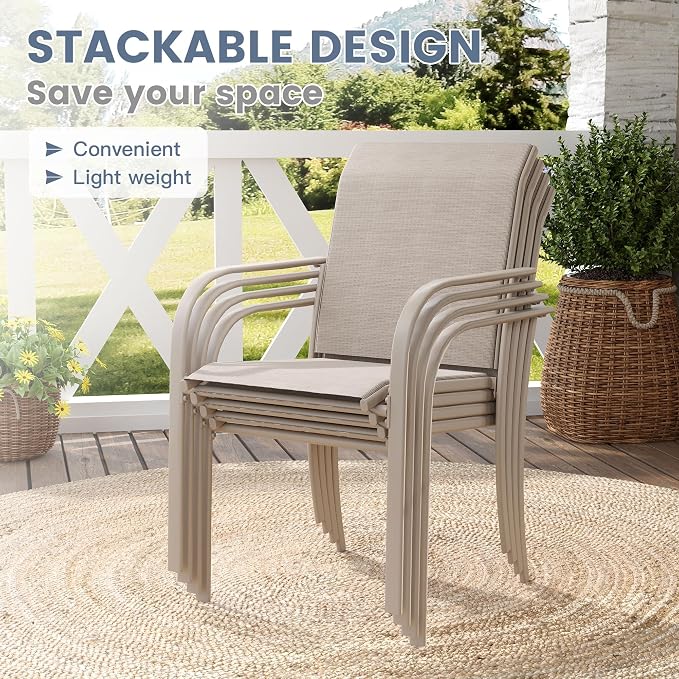 VICLLAX Patio Dining Set for 8, Outdoor Furniture Set Includes 53" Round Patio - Image 5
