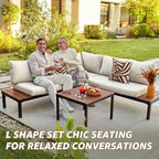 NATURAL EXPRESSIONS Outdoor Furniture Set, L Shape Patio Sectional, Metal - Image 4