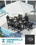 Ciokea HDPE Outdoor Dining Set, 7-Piece Patio Table and Chairs Set - Image 4