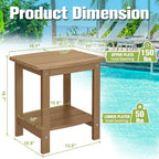 Y&M Outdoor Side Table, HIPS Adirondack Small Double Layer Table, Waterproof - Image 3