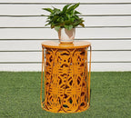 HFHOME Set of 3 Metal Outdoor Side Table, Nesting Round Coffee Table - Image 5