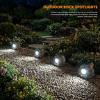 Solar Rock Lights Outdoor – 2 Pack Waterproof LED Landscape Garden Spotlights - Image 6