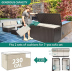YITAHOME XXL 230 Gallon Large Deck Box, Outdoor Storage - Image 10