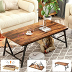 Folding Coffee Table, No Assembly Low Coffee Table, Floor Table Desk by Unknown