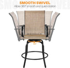 Yaheetech Patio Swivel Bar Stools Outdoor Chairs Set of 6 Outdoor High Bistro - Image 6