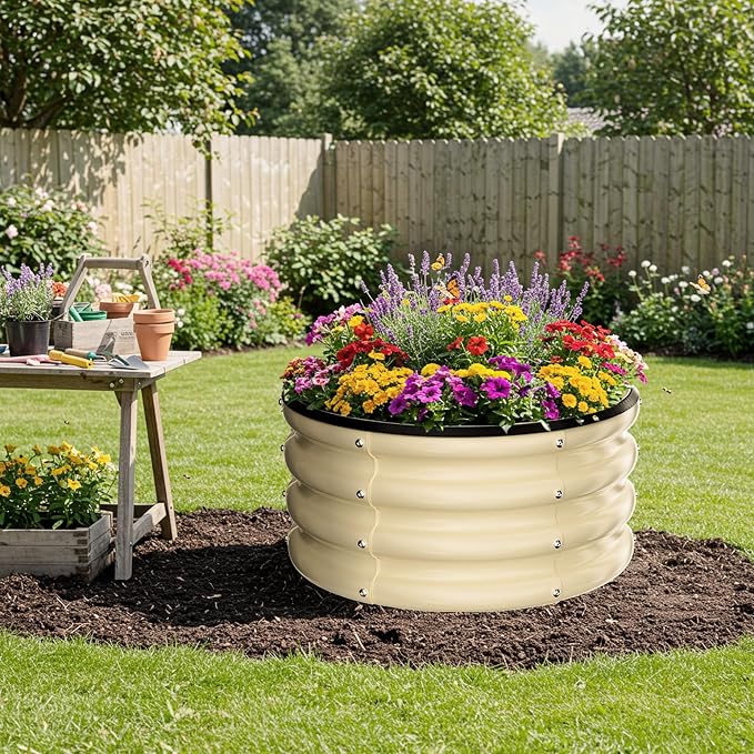 ZXZYHFTY Round Galvanized Raised Garden Bed kit, Round Large Metal Raised - Image 9