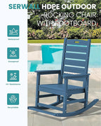 SERWALL Oversized Outdoor Rocking Chair, HDPE Patio Rocking Chair - Image 4