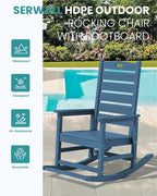 SERWALL Outdoor Rocking Chair Set of 2, Oversized Rocking Chair - Image 4