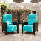IDEALHOUSE Wicker Outdoor Recliner Reclining Patio Chairs by IDEALHOUSE