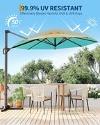 GarveeLife 10 ft Patio Umbrella Outdoor Large Cantilever Umbrella w/Base - Image 3