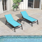 PURPLE LEAF Extra Large Outdoor Chaise Lounge 2 Pieces Aluminum Patio Lounge - Image 3