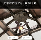 Aoxun 8'x8' Hardtop Gazebo, Aluminum Frame Permanent Pavilion - Image 9