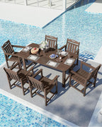 Ciokea HDPE Outdoor Dining Set, 7-Piece Patio Table and Chairs Set - Image 8