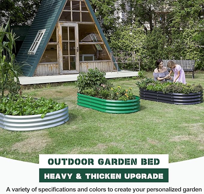 Land Guard 2Pcs Galvanized Steel Raised Garden Bed, Aluminum Raised Garden Bed - Image 2