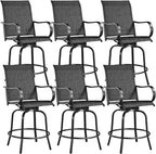 Yaheetech Patio Swivel Barstools Outdoor Chairs Set of 6, High Bistro Stools by Yaheetech