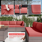 Kullavik 15PCS Outdoor Patio Furniture Set - Image 4