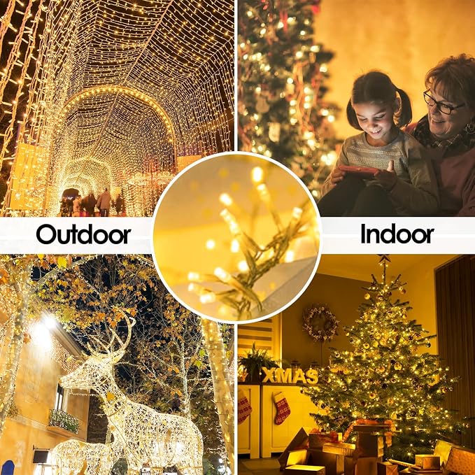 2-Pack 66FT 200 LED String Lights Indoor Outdoor Waterproof, Christmas Lights - Image 6