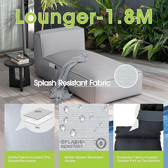 Outdoor Bean Bed Chair Sun Lounger, Outdoor Couch Sofa - Image 6