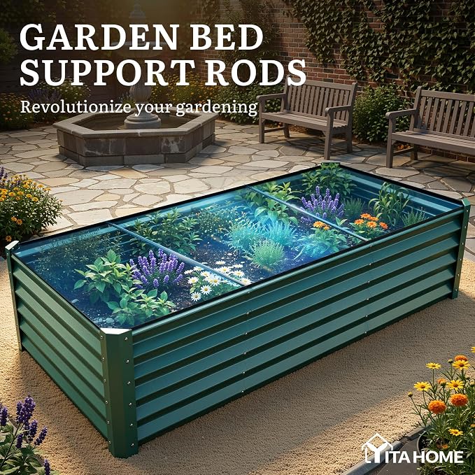 YITAHOME 8x4x1.5 ft Galvanized Raised Garden Bed Kit, Large Metal Planter Box - Image 6