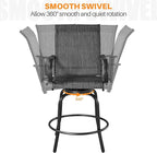 Yaheetech Patio Swivel Barstools Outdoor Chairs Set of 4, High Bistro Stools - Image 6