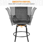 Yaheetech Patio Swivel Barstools Outdoor Chairs Set of 6, High Bistro Stools - Image 6