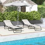 Outsunny Folding Chaise Lounge Chair Set of 2, Patio Sun Tanning Chair - Image 7