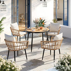 Pamapic 5-Piece Outdoor Dining Set, All-Weather PE Rattan Outdoor Furniture Set - Image 3