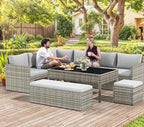YITAHOME 9-Piece Patio Furniture Set, All-Weather Wicker Outdoor Sectional Sofa - Image 2