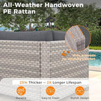 12-Seat Modular Patio Furniture Set – Outdoor Wicker Sectional Sofa - Image 4