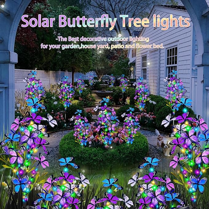 Solar Garden Lights Outdoor Waterproof, 6 Pack Solar Butterfly Lights - Image 5
