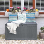 Flamaker Outdoor Storage Box 100 Gallon Waterproof Resin Deck Box Delivery Box - Image 5