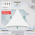 Amgo Custom Size 16' x 16' x 16' White Triangle Sun Shade Sail UPF50+ AGTAPRT12 - Image 8