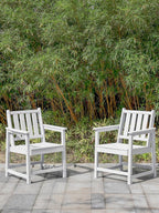 Patio Dining Chair Set of 2, HDPE Outdoor Dining Chair, Ergonomic HDPE Dining - Image 2