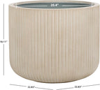 SAFAVIEH Outdoor Collection Lucca Beige Cement Ficonstone Planter Pot - Image 3
