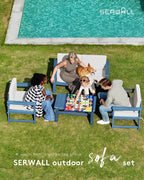 SERWALL 5 Pieces HDPE Outdoor Sofa Set - Image 7