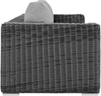 Modway Summon Wicker Rattan Outdoor Patio Sunbrella Sofa in Canvas Gray - Image 2