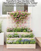 3-Tier Elevated Garden Planter, Wooden Vertical Raised Bed - Image 3