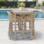 PURPLE LEAF Outdoor Rattan 29" Bar Stools Set of 2, Modern Boho Aluminum Patio - Image 8
